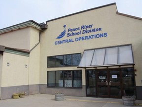 The Peace River School Division's Central Operations building in Grimshaw, Alta. on Saturday, April 25, 2020.