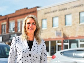 Gail Hundt, president and CEO of the Chatham-Kent Chamber of Commerce, is shown outside her Fourth Street offices in Chatham March 12, 2018. Tom Morrison/Chatham This Week