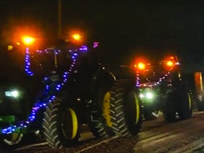 Over 200 farmers, neighbours and friends pulled together to fulfill Brian Fried’s wish to see a lighted Christmas tractor parade