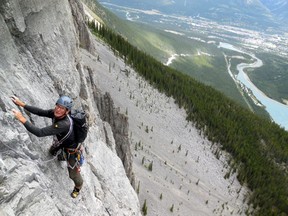 Jim Elzinga climbing EEOR in Canmore. Photo submitted.