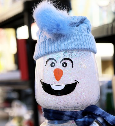 There was no snow, but there was this snowman from Berry Side Creations in Chatham, Ont., at the annual All I Want For Christmas Expo at Downtown Chatham Centre in Chatham, Ont., on Saturday, Nov. 7, 2020. Mark Malone/Chatham Daily News/Postmedia Network