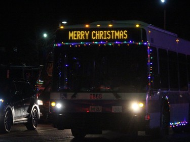 Cornwall Transit had a big role to play in the parade. Photo on Saturday, November 28, 2020, in Cornwall, Ont. Todd Hambleton/Cornwall Standard-Freeholder/Postmedia Network