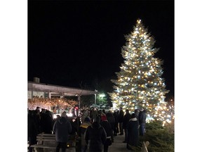 The Christmas Wish Tree, shown here in Chatham in 2019, will be lit up again in a virtual ceremony this year. The first ceremony in Wallaceburg is December 16, the second in Chatham is December 17.