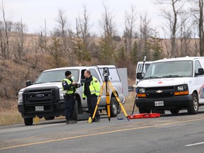Greater Sudbury Police investigate after one person suffered serious injuries in a single-vehicle collision on Municipal Road 55 in Sudbury on Friday morning.