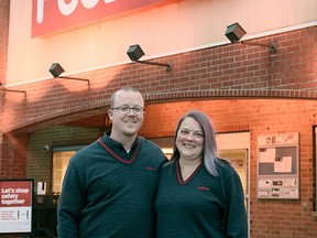 Amherstview Foodland store owners Jason Bellamy and Tammy Emmons.