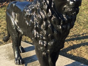 The Gaskin Lion in Macdonald Park will once again be replicated in pewter as one of the collectibles being issued by the Downtown Kingston Business Improvement Area. (Peter Hendra/The Whig-Standard)