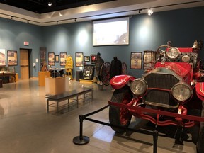 Grey Roots' original exhibit "Facing the Flames: The History of Firefighting in Grey County" features a fully restored 1923 LaFrance pumper truck (at right). SUPPLIED