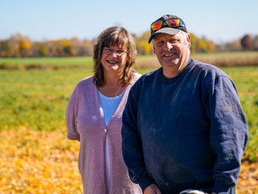 Tracy and Peter Gubbels, watermelon and squash farmers from Mt. Brydges, say they're not exactly sure how they managed to get through all the challenges they faced on their farm amid the COVID-19 pandemic. "We love each other, that helps," Peter said. (Max Martin/The London Free Press)