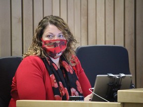 Ward 8 Coun. Katie Berghofer has made a notice of motion concerning the creation of a parental leave bylaw for local elected officials. The debate will return to council on Dec. 8.  Lindsay Morey/News Staff