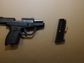 An illegal gun seized by Brantford Police during the arrest of Jihaad Al-Kisadi last year.