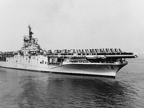 A U.S. Navy ship during the Korean War.