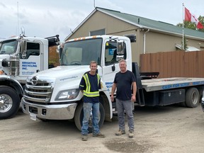 Brighton Recycling owner Scott Blackburn alongside son, Jeremy Blackburn.