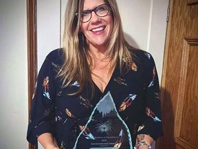 Indigo Lounge and Wellness Centre in Tillsonburg received the Tillsonburg District Chamber of Commerce's 2020 Environmental Award. Owner Kelly Spencer accepted the award at a virtual Awards of Excellence ceremony on Nov. 19. (Submitted)