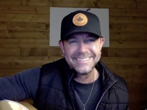 This screenshot from an online fundraiser held last week shows country musician Aaron Pritchett. He donated his time to Wellsprings Family Resource & Crisis Centre's fundraiser called Live-A-Thon.