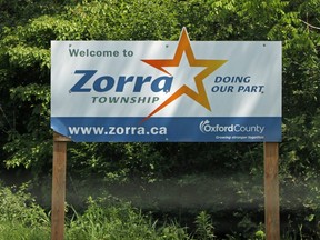 Zorra Township sign. (Greg Colgan, Postmedia Network)