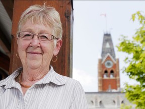 Belleville Coun. Pat Culhane stands behind city hall Aug. 1, 2012. She died Monday and her fellow members of Hastings County council committees described her as a constant advocate full of compassion and insight.