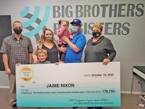 Big Brothers Big Sisters of Hastings and Prince Edward County have joined the province-wide Bigger Together 50/50 Raffle. Jamie Nixon of Lindsay won $178,790 in the first raffle, which wrapped up last month. The next raffle runs until Dec.4, with all funds raised locally, staying local.
SUBMITTED PHOTO