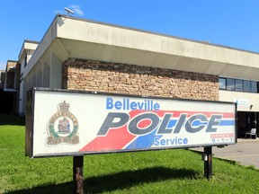 The former Belleville police station on Dundas Street East, shown in September, is now in use as a warming centre. Hastings County is now studying ways to help municipalities to operate warming centres.