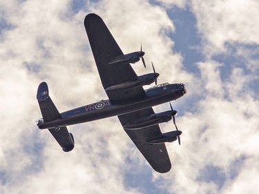 The Lancaster bomber from the Canadian Warplane Heritage Museum in Hamilton made several flypasts over the city of Brantford on Wednesday as part of Remembrance Day ceremonies. The iconic Second World War aircraft also flew over Hamilton, Burlington, Caledonia, Grimsby, Niagara Falls, Dunnville, Simcoe and Hagersville. Brian Thompson/Brantford Expositor/Postmedia Network