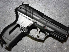 Brantford police said they seized a BB air pistolafter two people were arrested Nov. 18 in a convenience store robbery.