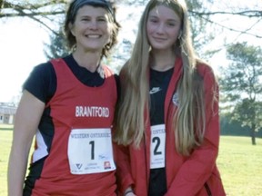 Kathy Mantel and her daughter, Kelly, recently competed at the Athletics Ontario Western Ontario Cross-Country Championships in London, Ont. Kathy was second in the women's masters division, while Kelly was third in the under-16 girls division.