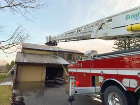 County of Brant Fire were called to a fire at 384 Robinson Road, west of the city of Brantford on Friday afternoon.