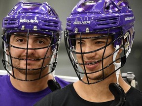 Six Nations' Randy Staats (left) and Brendan Bomberry have started Turtle Island Lacrosse, which will share Indigenous culture through the game of lacrosse with camps, clinics and instruction.