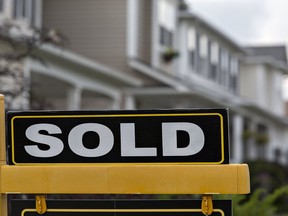 A sold sign on a home.