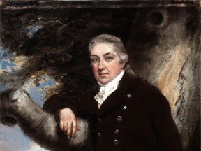 Edward Jenner, shown in an 18th century painting by John Raphael Smith, pioneered vaccination against smallpox by using a vaccine.