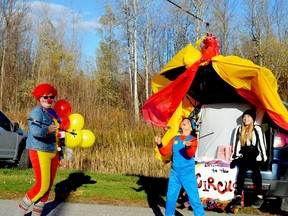 Diana Lee DesChamps is joined by Finn and Zephyr at one of 17 decorated trunks comprising the drive-through Halloween event in Prescott in 2020. This year's Trunk of Treat at O'Reilly's Your Independent Grocer and at Centennial Road Church just north of Brockville is set for Saturday afternoon. File photo