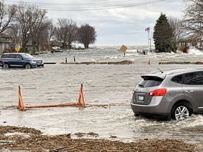 Powerful winds pushed waves from Lake St. Clair well past the pier at Mitchell's Bay, causing extensive flooding in the lakeside community in northwest Chatham-Kent on Sunday, Nov. 15. Ellwood Shreve/Postmedia Network