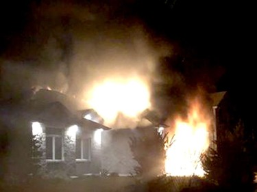 A local resident captured this image of a fire that destroyed a home on Valencia Drive in Chatham on Wednesday night.