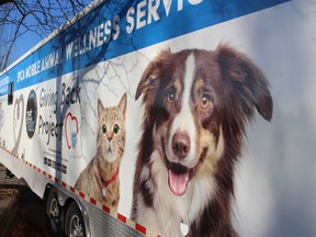 The SPCA Mobile Animal Wellness Services Unit will be operating from just outside the civic complex salons for the rest of the week. Photo on Wednesday, November 4, 2020, in Cornwall, Ont. Todd Hambleton/Cornwall Standard-Freeholder/Postmedia Network