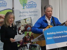 Minister of Long-Term Care Dr. Merrillee Fullerton, and Dundas Manor CEO Cholly Boland, during a musical interlude in Winchester at a Dundas Manor announcement on March 3, 2020.Todd Hambleton/Cornwall Standard-Freeholder/Postmedia Network