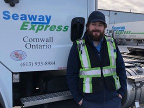 Justin Lupien, at work for Seaway Express, after getting valuable assistance from Job Zone d'emploi.  Handout/Cornwall Standard-Freeholder/Postmedia Network

Handout Not For Resale