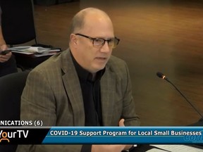 Handout Not For Resale

Bob Peters, division manager for the city's economic development department, during the Nov. 23, 2020, Cornwall city council meeting. Handout/Cornwall Standard-Freeholder/Postmedia Network