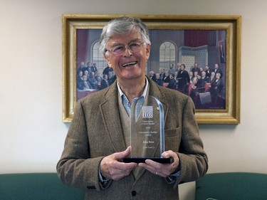 John Ross accepting the Community Builder Award.Handout/Cornwall Standard-Freeholder/Postmedia Network

Handout Not For Resale