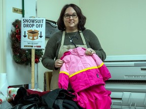 Marnie McKinney, general manager of The UPS Store in Cornwall, is hoping to receive over 50 snowsuits before Dec. 11. Photo taken on on Saturday November 21, 2020 in Cornwall, Ont. 
John Macgillis/Special to the Cornwall Standard-Freeholder/Postmedia Network