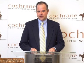 Interim chief administrative officer Drew Hyndman during the April 23 edition of the town’s video updates on the local COVID-19 situation.