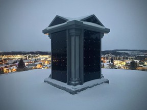 The All Saints Anglican Church’s newly-installed columbarium looks out over Cochrane from a plateau at the south end of the church grounds.