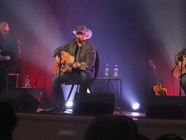 Gord Bamford held an intimate concert experience on Oct. 30 at the Hanna Community Centre, with three shows throughout the evening to ensure the event followed AHS Covid safety measures. Hanna's own Lisa Dodd, is the bass player for the group, and wowed the crowd with her own singing during the show. Jackie Irwin/Postmedia