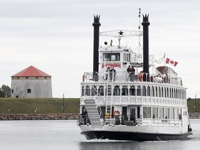 The Island Queen returns to the dock at Crawford Wharf in downtown Kingston after a Thanksgiving Day tour of the islands on Oct. 12.