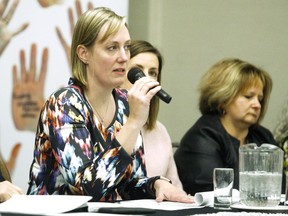 Kathleen Jodouin, executive director at Victim Services of Nipissing District, makes a public presentation in November 2018.

Nugget File Photo