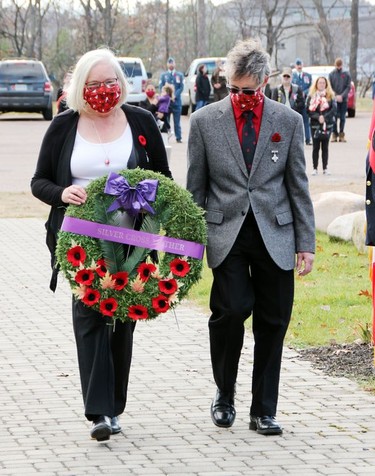 Penny Greenfield was the Silver Cross Mother for the Petawawa Remembrance Day ceremony. She was escorted to the cenotaph by her husband Keith. Their son Sapper Sean Greenfield was killed when his armoured vehicle struck an improvised explosive device (IED) near Kandahar City on Jan. 31, 2009.