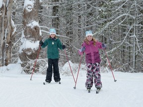 Youngsters ski at the Sawmill Nordic Centre at Hepworth in January 2020.