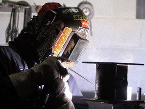 A student takes part in a welding skills competition in this Postmedia file photo.
(File photo)