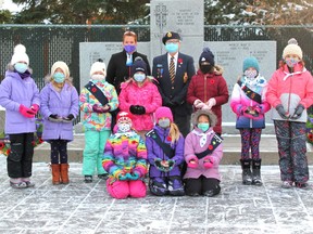 Even with it being a day off of school, this local Girl Guide unit got up early and went out into the cold to pay their respects at the cenotaph ahead of the Remembrance Day ceremony the morning of November 11.