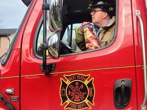 Stewart Reynolds, known as Brittlestar, worked with the West Perth and Perth East fire departments on a social media fire safety campaign last month - and it's generated some buzz! Ketchup potato chips, which are unavailable in the United States, were part of the humourous campaign. (Submitted photo)