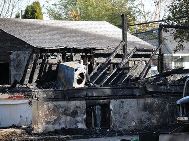 The second of two fires took place around 4:25 a.m. Monday in the 600 block of Rayburne Avenue. The house was completely engulfed in flames when firefighters arrived, fire officials said. Paul Morden/Sarnia Observer/Postmedia Network
