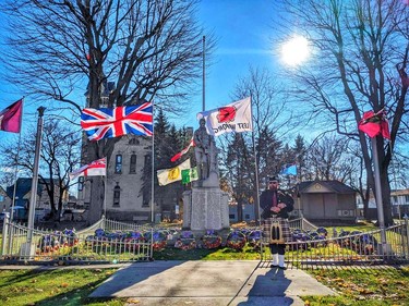 Eddie Babcock of Sarnia visited and played Amazing Grace at several cenotaphs in Lambton County for Remembrance Day. (Submitted)